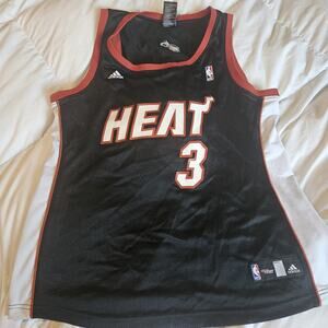 Miami Heat Dwayne Wade Adidas Jersey Sz large Woman’s NBA 4her Jersey Euc Bball